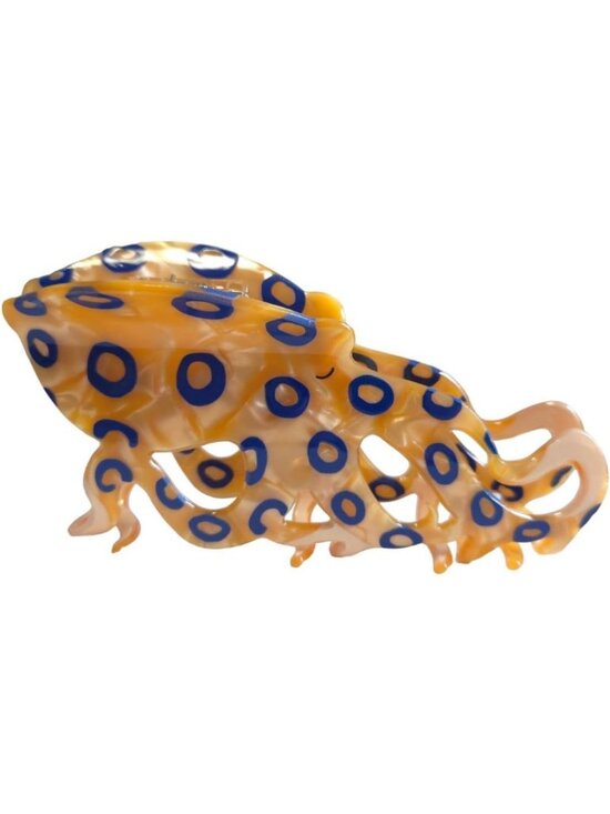 Blue-Ringed Octopus Hair Clip - Stylish Acetate Claw for Big Hair, Trendy main image 6